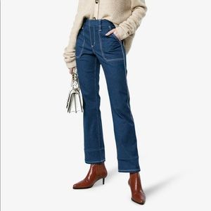 Chloe Circle Stitch Straight Leg Jeans.